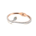 Bracciale creativo a forma di serpente placcato oro 18k con diamanti scintillanti - Stile Oro Rosa (KB119857-KSP)