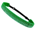Sparkly green sequin elastic headband for kids with adjustable black strap - Green