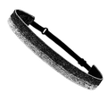 Elastic silver glitter headband for kids with adjustable black strap for comfortable fit - Silver Glitter
