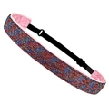Sparkly sequins elastic headband for kids with pink lining and black stretchy strap - Sparkly Pink