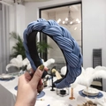 Elegant misty blue braided headband with twist design for women hair accessories - Blue