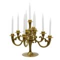 Golden nine-arm European style candle holder with white spiral candles for cakes - 9-Arm Candelabra-Bronze