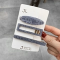 Set di 3 fermagli per capelli grigio fumo con stampa leopardata e glitter fini - 17# Set Cielo Stellato Blu da 3