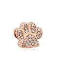 Charm a zampa in oro rosa con strass trasparenti per bracciali fai-da-te stile DIY - Zampa / Oro rosa