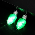 Orecchini a LED verde luminoso a forma di lampadina con ganci in metallo - Stile Gancio / Lampadina Verde
