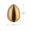 Gold gebürsteter eiförmiger Gewürzstreuer aus Edelstahl mit 7,5 cm Höhenabmessungen - Gold