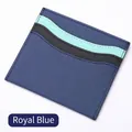 Schlankes königsblaues Leder-Kartenetui mit eleganter Kreuzstruktur und Farbblockdesign - Blau