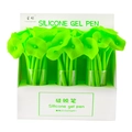Detail of 48PCS green clover sunflower silicone gel pens with 0.5mm nibs in a display box - Lotus Leaf