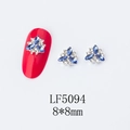 Macro detail of LF5094 8x8mm blue petal nail art charms with crystal rhinestones - 5094 Royal Blue