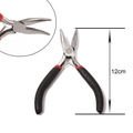 Mini needle nose jewelry pliers with black and red grip and 12cm total length - Black & Red Handle 12cm Bent Nose Pliers