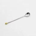 Silver stainless steel coffee spoon featuring a creative green avocado pendant charm - 410 Silver Stainless Steel Avocado Spoon