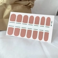 Pink and white gradient nail art stickers with black line details, model QF-452 - QF452-Nude Pink Black Lines