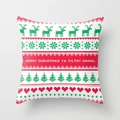 Weihnachts-Kissenbezug aus Polyester mit Pixel-Motiv Merry Christmas in Rot und Weiß - MERRY CHRISTMAS YA FILTHY ANIMAL