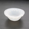 Translucent white silicone mold in a wavy round bowl shape for DIY resin crafting - Mirror Water Droplet Ornament Mold