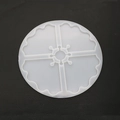 Durchscheinende blütenförmige Untersetzer-Silikonform für DIY-Harzguss-Projekte - Modell 02 (Wellenkanten Blumenmuster)