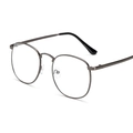 Montura de gafas geométrica retro de metal gris plomo para hombre y mujer - Color gunmetal