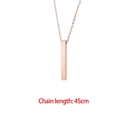 Minimalist rose gold stainless steel bar necklace with 45cm chain and mirror finish - Regular Polish (No Film) / Rose Gold