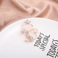 Chic rose gold crown cat brooch with opal and sparkling rhinestones for women - Crown Cat with Pink Cat's Eye