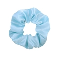 Light blue satin scrunchie with a soft glossy finish for elegant hair styling - Light Blue