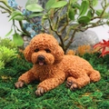 Realistic brown Teddy Poodle dog figurine ornament for car and home desk decoration - Brown Teddy Dog / Brown