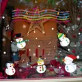 Christmas snowman window decals with music notes and snowflakes for festive home decoration - 838 Snowman Staff Notes Combination