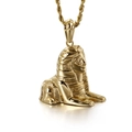 Goldene Sphinx Anhänger Halskette im Punk-Stil mit einer dicken Kordelkette - Sphinx-Stil (KP82793-BDJX)