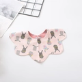 Pink cotton petal baby bib featuring cute rabbit prints and convenient snap closure - [petal Bib] Cute Bunny