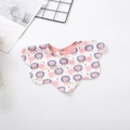 Floral petal baby bib with cartoon lion print made of soft organic cotton gauze - 【petal Bib】pink Lion