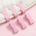Juego de 6 pinzas rosas en forma de lazo para sujetar edredones y sábanas - Juego de 6 / Rosa
