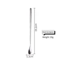 19.2cm long handle stainless steel stirring spoon for coffee and ice drinks - 19cm Silver