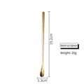 Golden 304 stainless steel long handle coffee mixing spoon with mirror finish - 19cm Gold