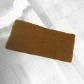 Caramel brown ribbed knit headband with cross design for yoga and face washing - Flat Band / Caramel color