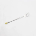 Polished silver stainless steel fork with cute green avocado charm on the handle - 410 Silver Stainless Steel Avocado Fork