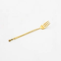 Elegant gold stainless steel dessert fork with a pineapple top decorative handle - 410 Gold Stainless Steel Pineapple Fork