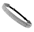 Sparkly silver glitter headband for kids with adjustable black elastic band - Silver