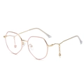 Montura de gafas poligonales anti-luz azul con cadenas colgantes de estrella y flor - Dorado y Rosa
