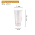 Tall iridescent hammered glass juice cup 370ml with rainbow finish and 14.5cm height - Rainbow Hammered - Tall Small (370ml)