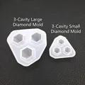 3-cavity large and small diamond silicone molds for DIY resin casting and jewelry making - 3-Cavity Large Diamond