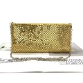 Pochette da sera dorata con paillettes e catena in metallo argentato per feste ed eventi - Oro