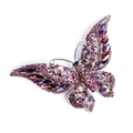 Vintage crystal butterfly brooch with purple and AB stones on a silver-tone base - Purple