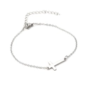 Bracciale a croce minimalista in acciaio inossidabile argento con chiusura regolabile - Bracciale / Bracciale Argento
