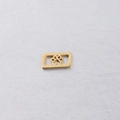 Détail du pendentif doré en acier inoxydable avec motif empreinte de patte découpée - Or Patte de Chien