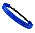 Adjustable blue glitter headband for girls with elastic back and shiny sequins - Royal Blue