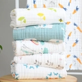 Six-layer cotton gauze baby towels with fox, rabbit, and elephant cartoon prints - Random Pattern