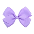 Grosgrain ribbon hair clip in light purple featuring a layered bow design for girls - Light Purple
