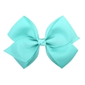 Mint green solid color grosgrain ribbon hair bow clip for children and babies - Mint Green
