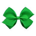 Vibrant lime green grosgrain bow hair clip with textured ribbon for girls and babies - Fresh Green