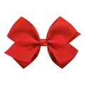 Detailed view of the red grosgrain ribbon texture and classic bow knot structure - Bright Red