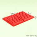Stampo per waffle rosso a 12 cavità in silicone per cioccolato, 27,8x18x1,7cm - 4 Cavità Rettangolare / Rosso