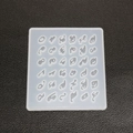 Square 36-cavity silicone resin mold featuring letters and flowy artistic shapes - Numbers & Letters Pendant Style